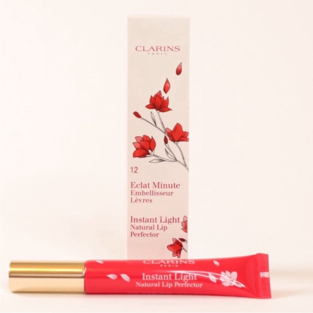 Clarins Instant Light Natural Lip Perfector - Red Shimmer - Full Size - NIB